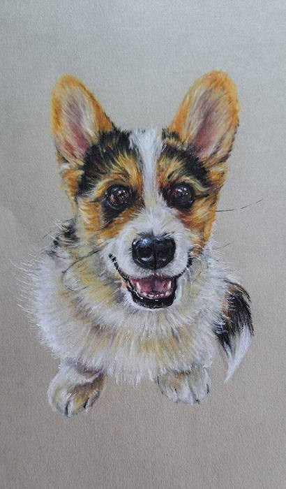 Finished painting: Corgi puppy